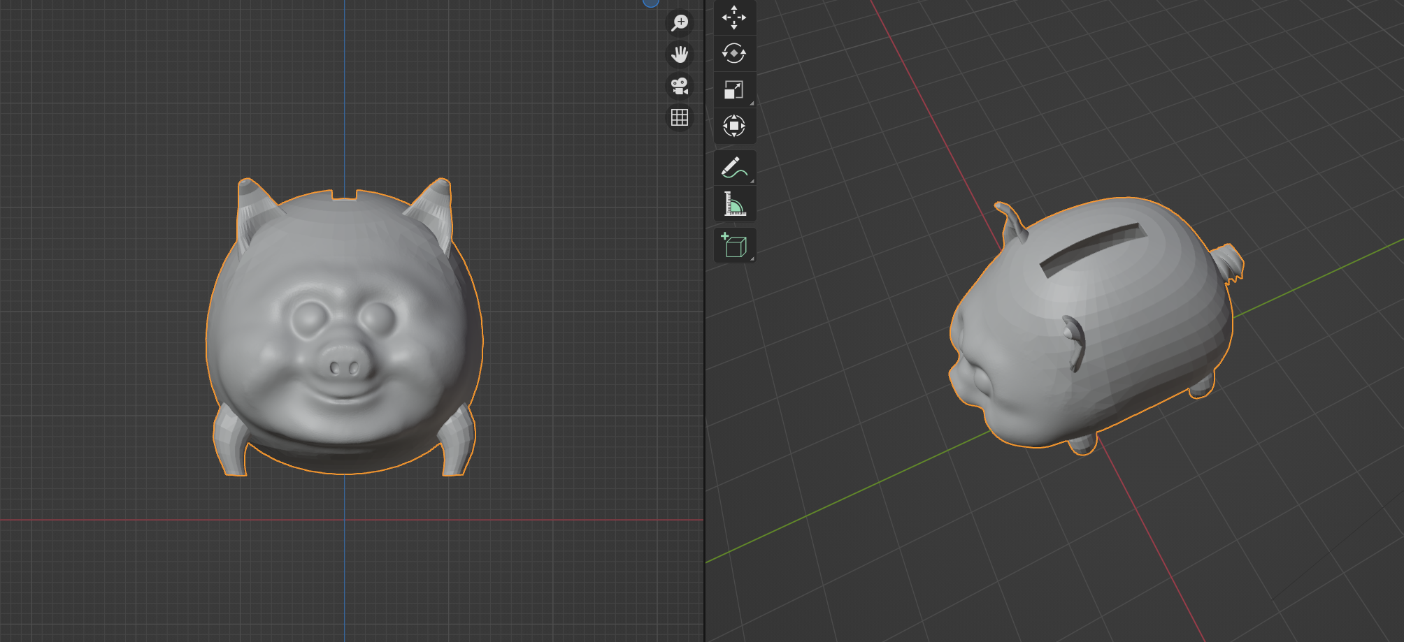 My piggy bank model in Blender.