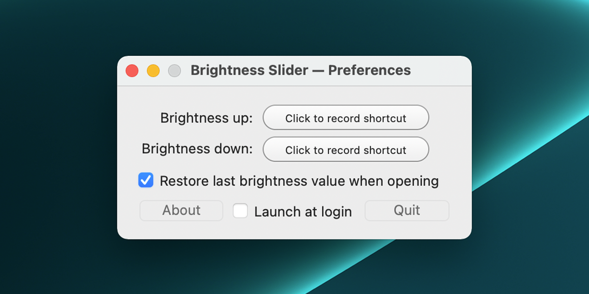 Brightness Slider Preferences 
