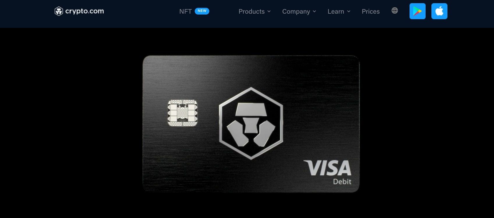 crypto.com visa card webpage screenshot