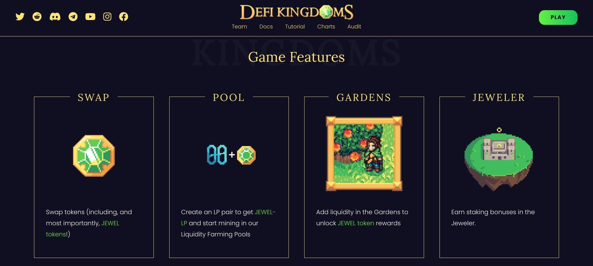 defi kingdoms website homepage screenshot