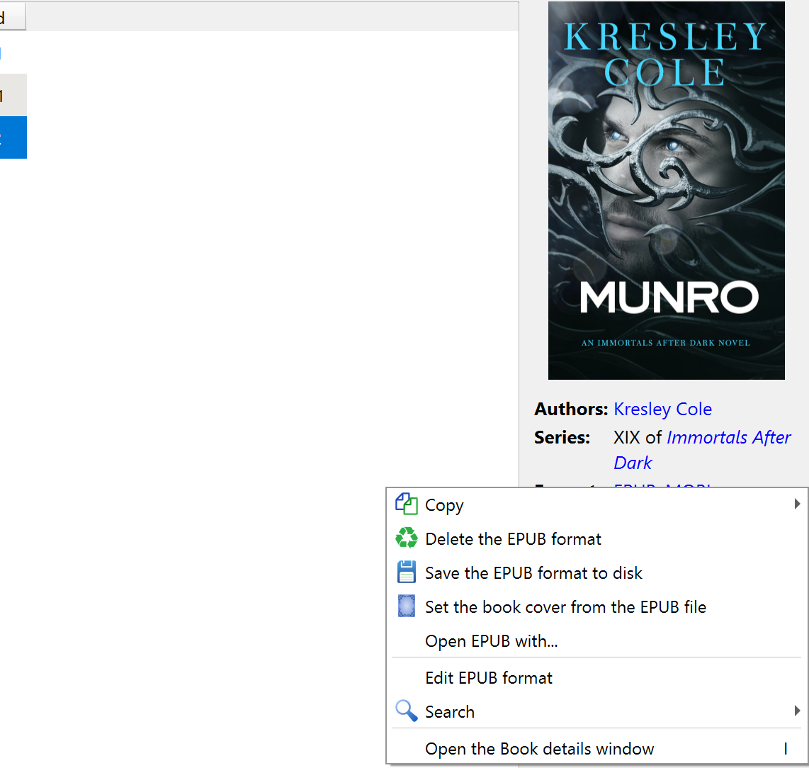 deleting epub format in Calibre