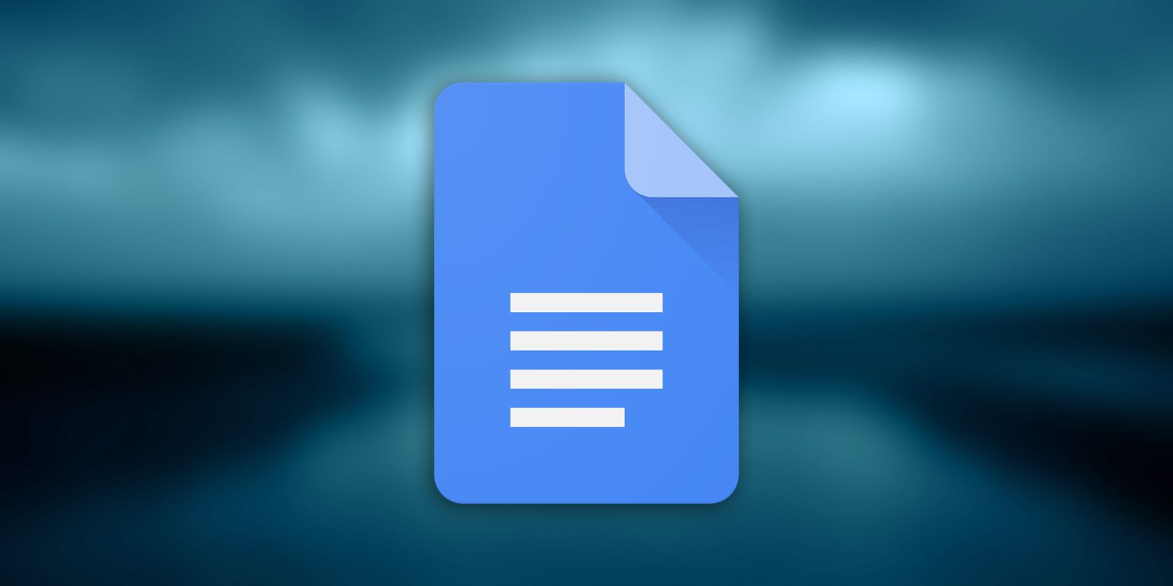 Google Docs logo on a blue background.