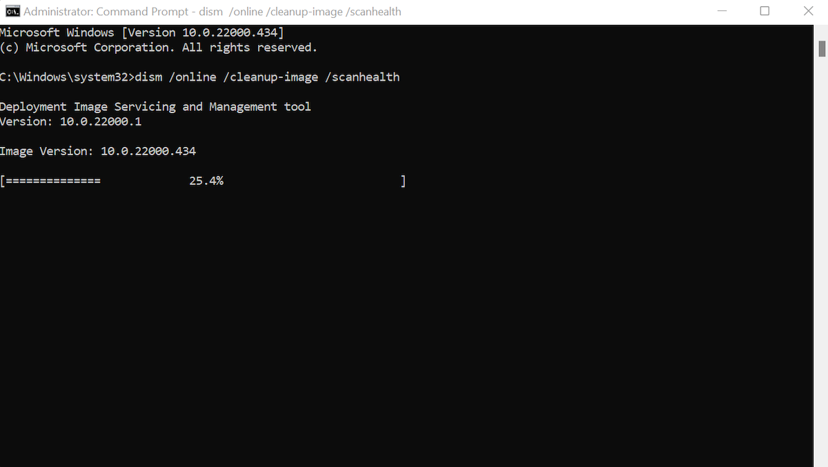 execution of dsim scan in the command prompt