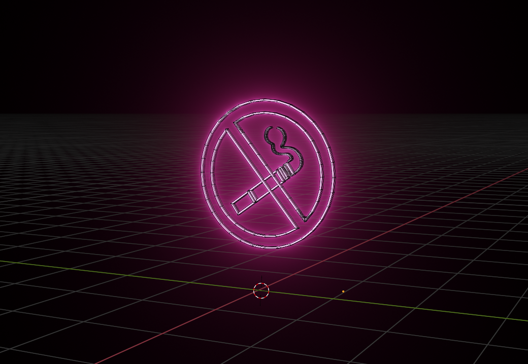 A neon sign made in Blender