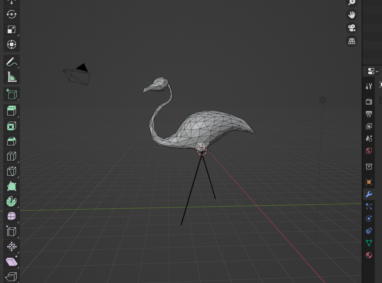 A lawn flamingo made in Blender.