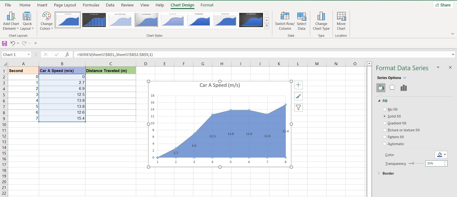 Excel area store under curve