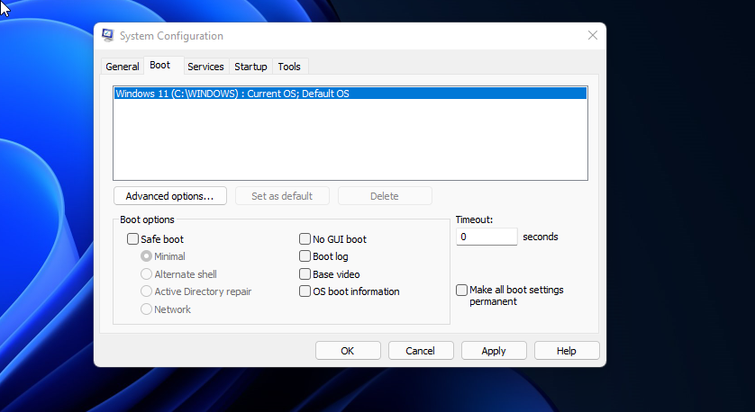 Exiting Safe Mode in Windows 11