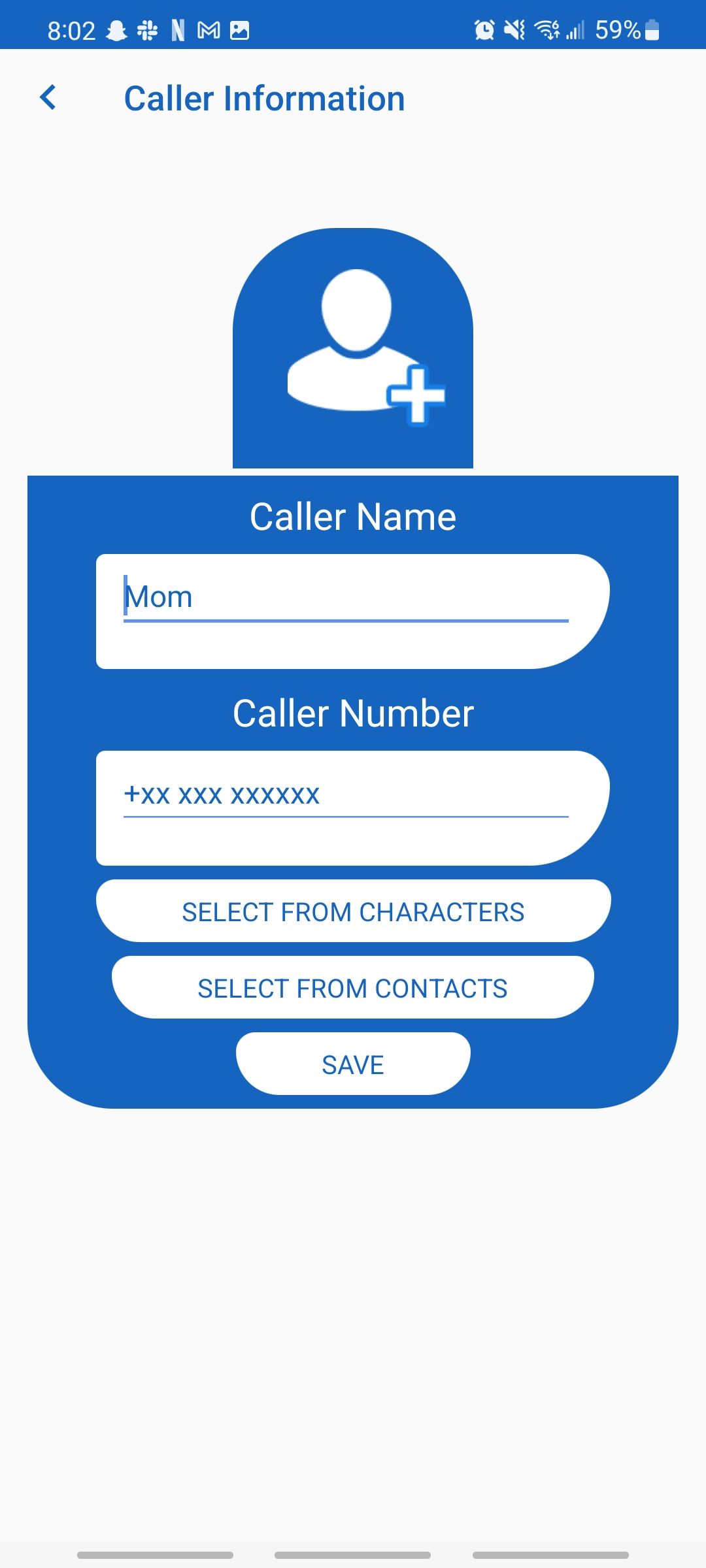 fake caller id app setting caller information