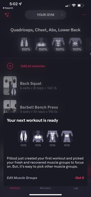 fitbod smart workout creation