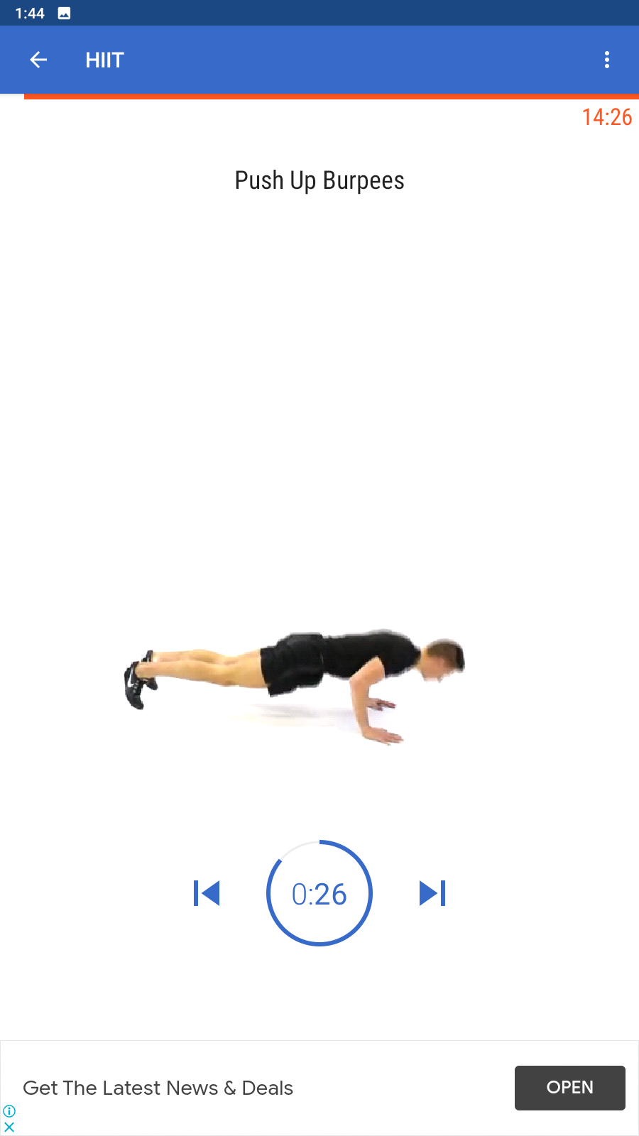 Video illustrated workout in the Fitify app