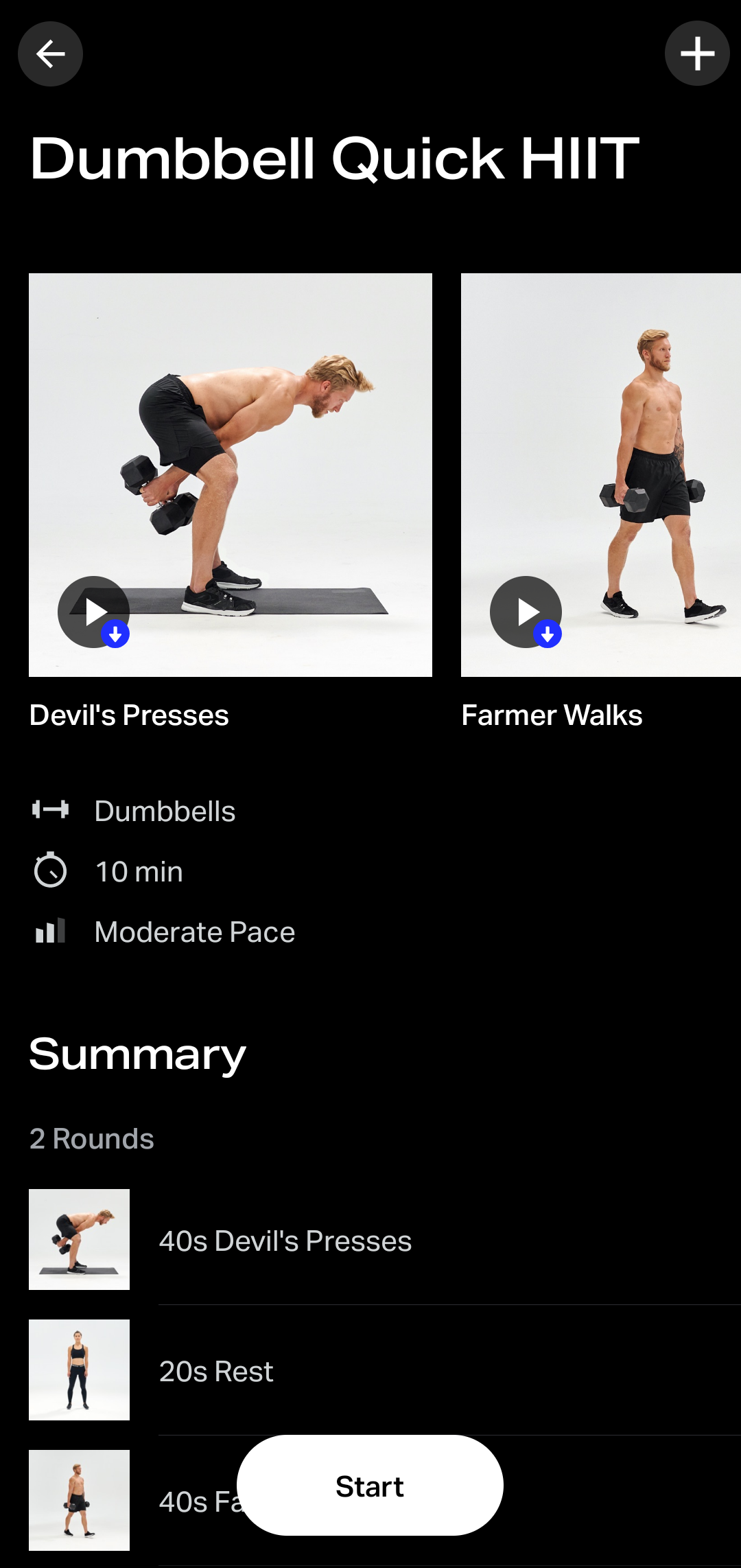 Freeletics Fitness App Dumbbell Workout