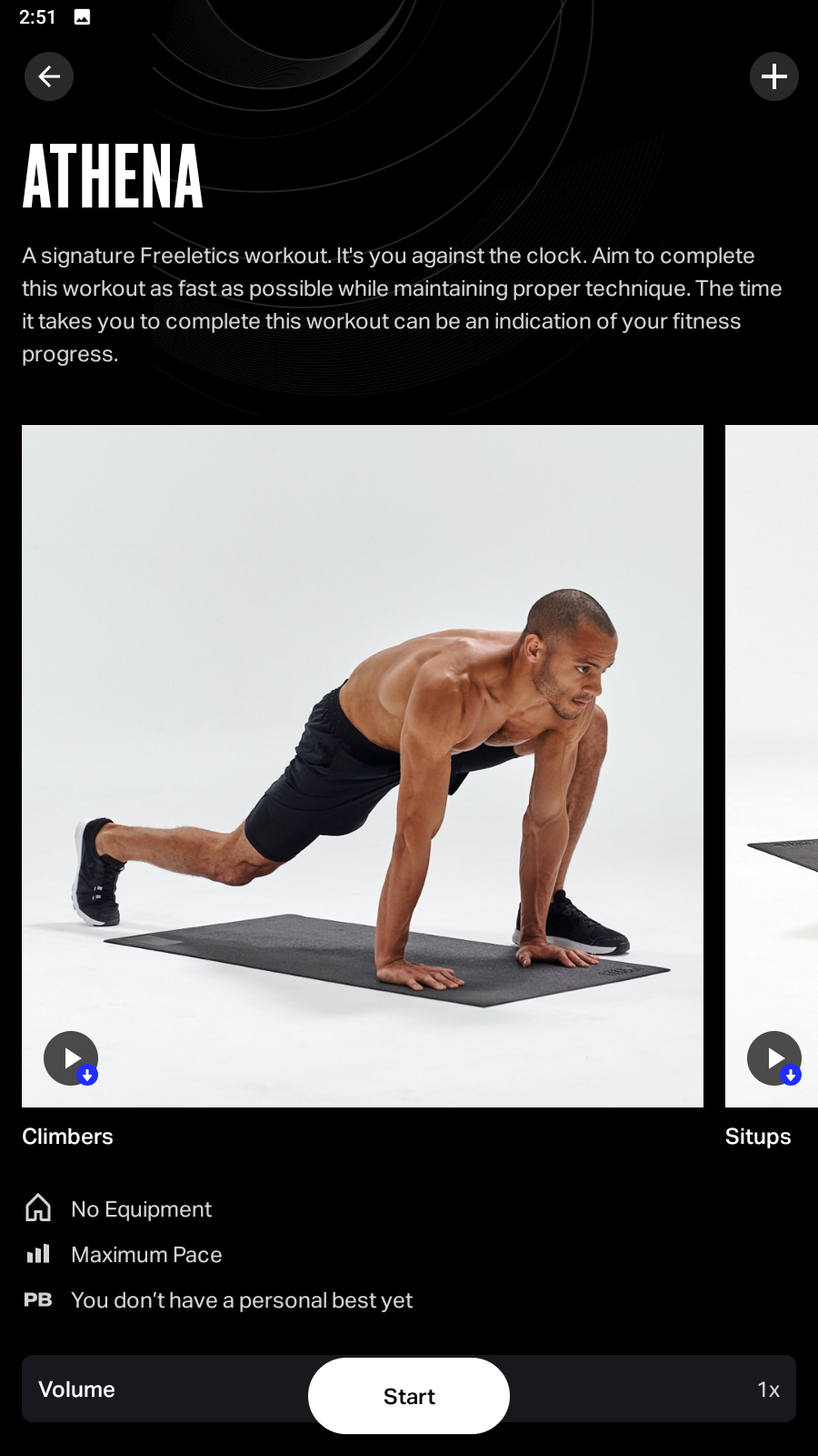 Free HIIT workouts in the Freeletics app