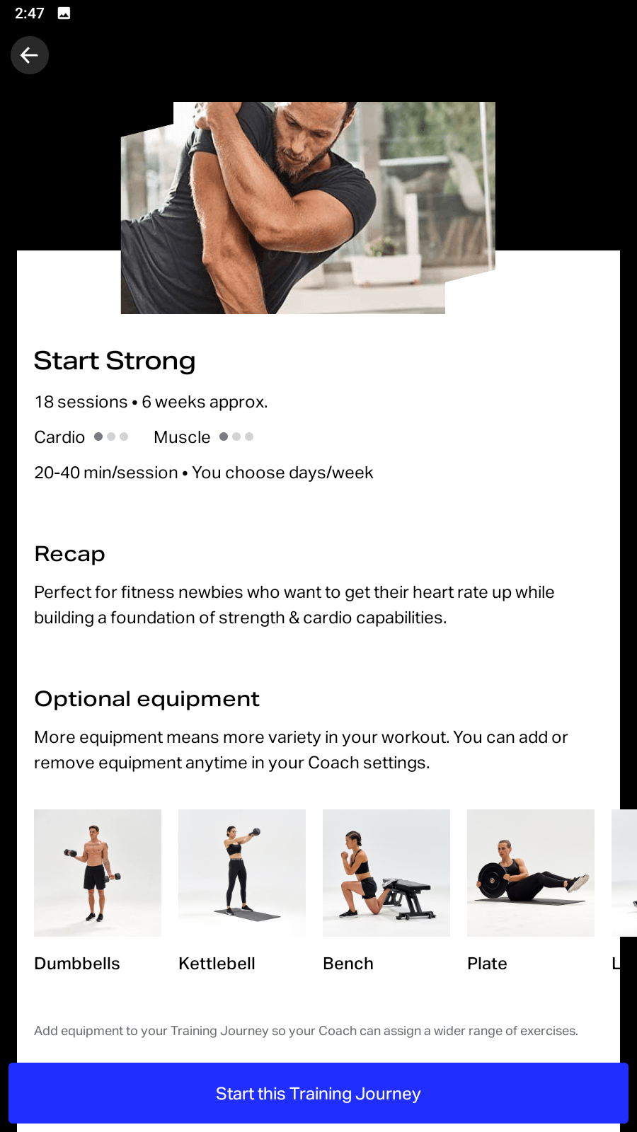 Premium workout plan in the Freeletics app