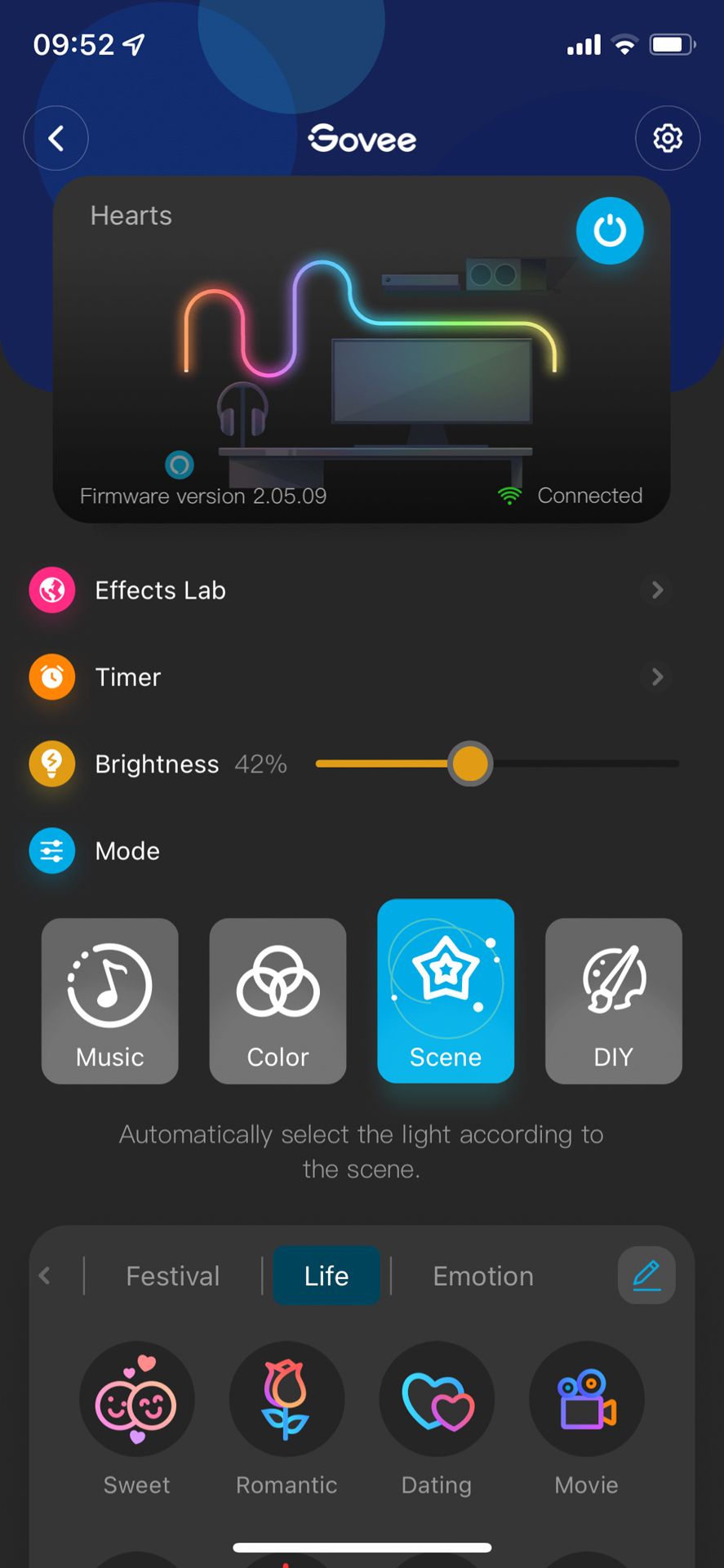 govee app - screenshots - main interface