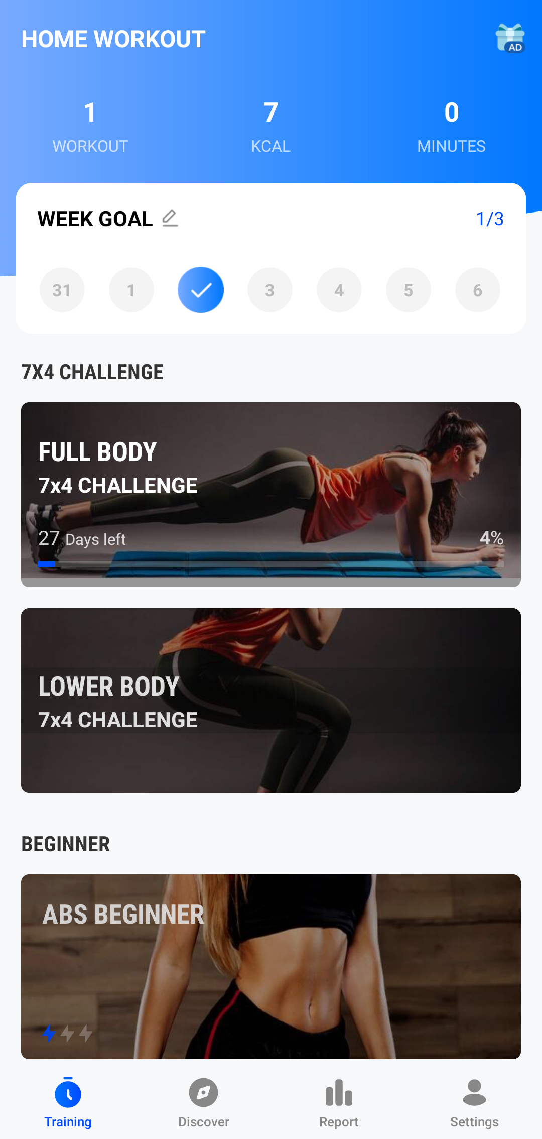 Home Workout Fitness App Weekly Programs
