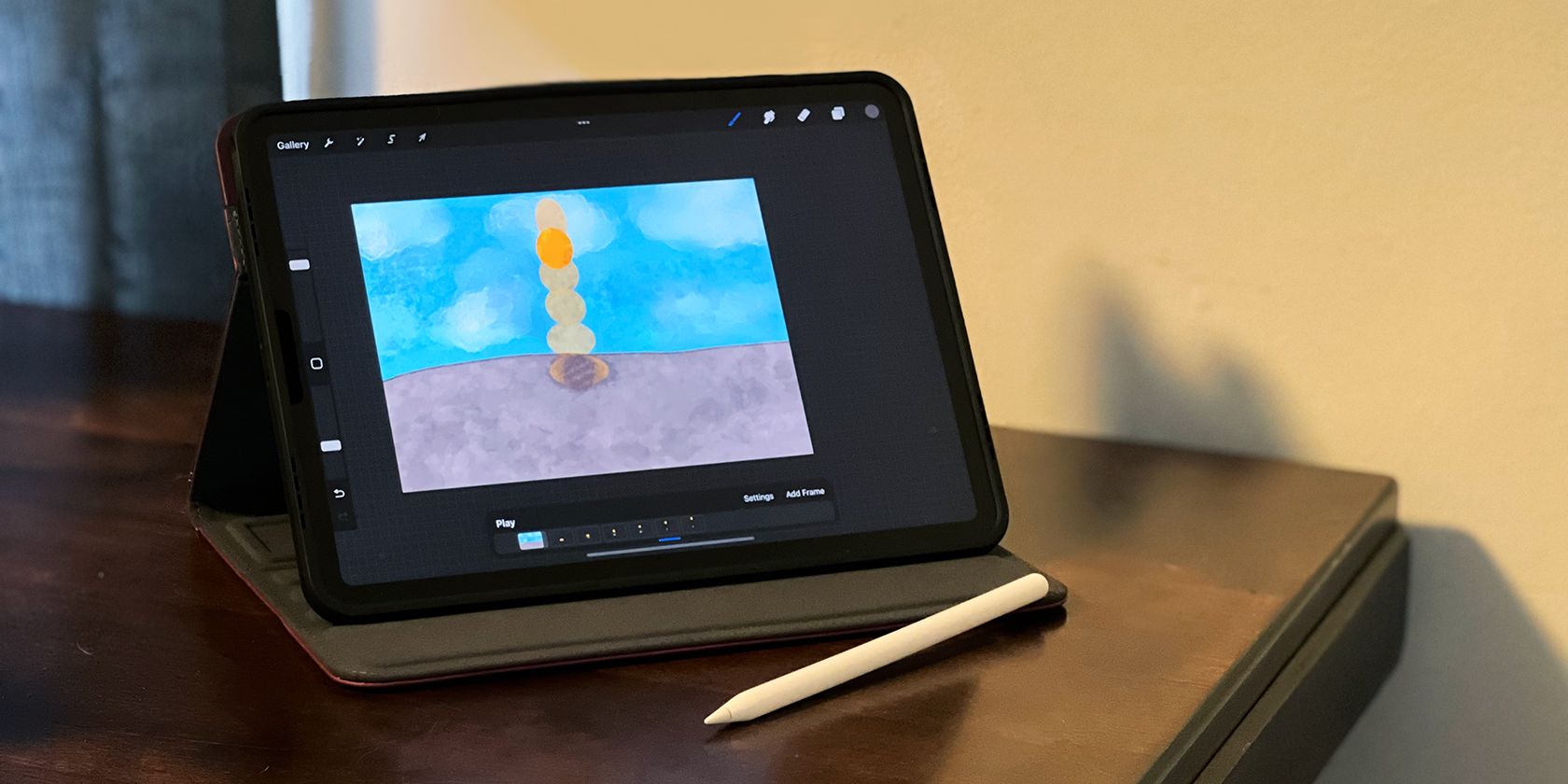 iPad showing Procreate animation