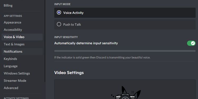 managing voice and video settings on Discord