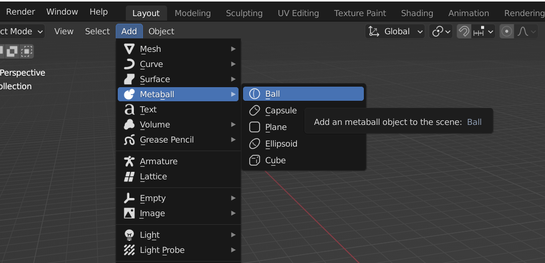 How to make a metaball in Blender.