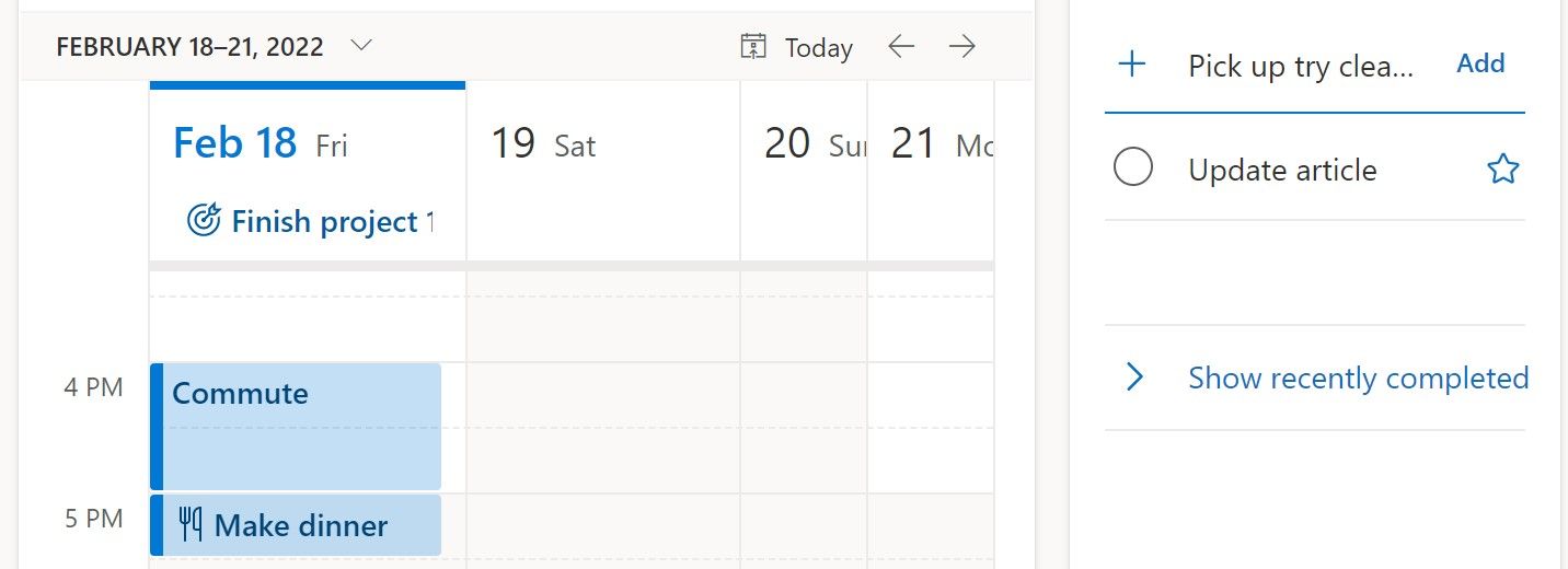A screenshot shows Microsoft Calendar and To Do tasks together in Board View.