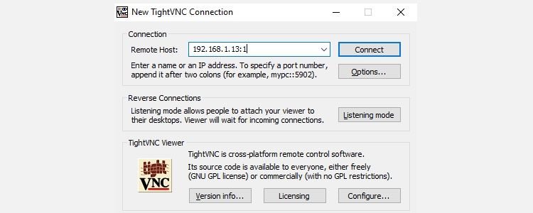 Connect to Linux from Windows over VNC