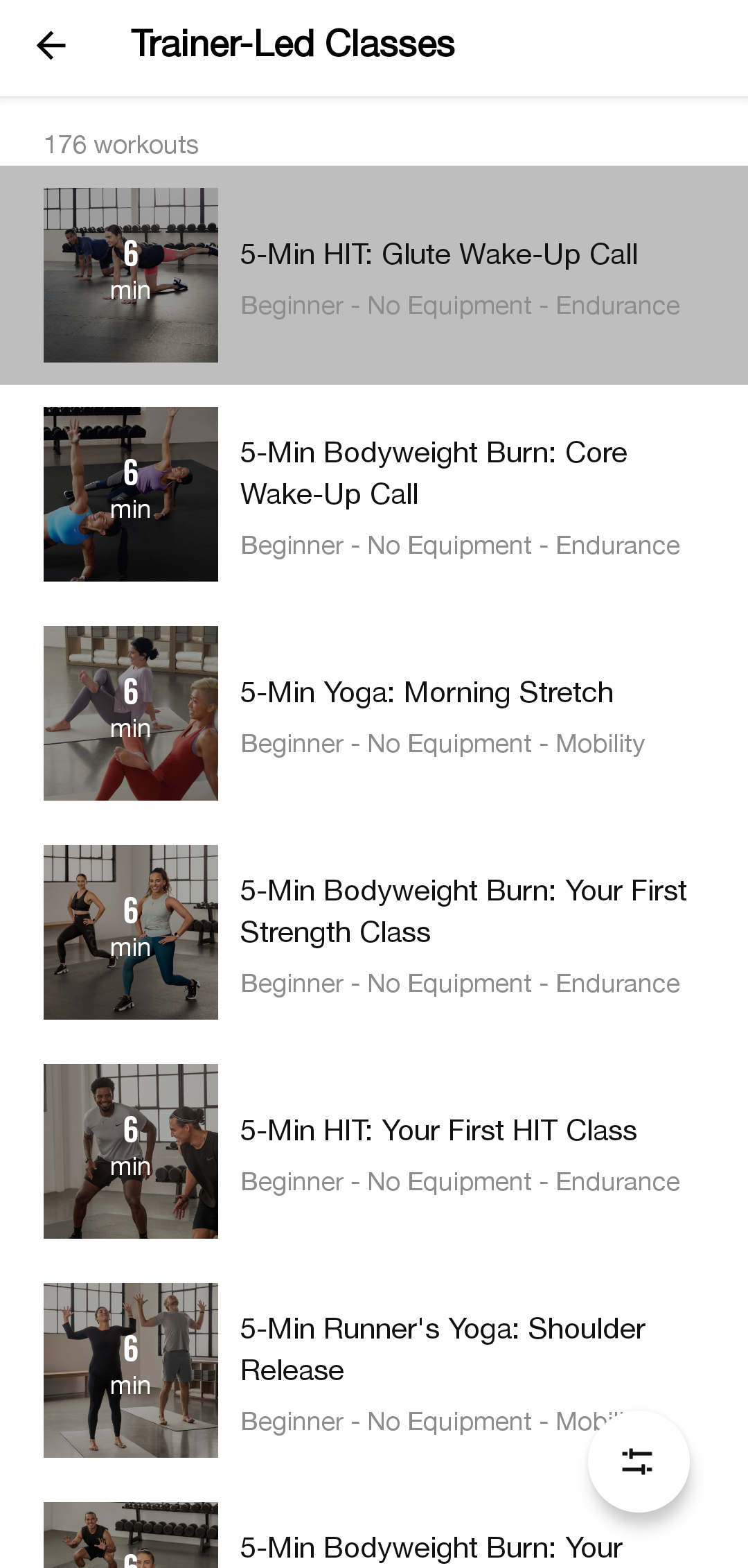 Nike Training Club App Trainer-Led Classes