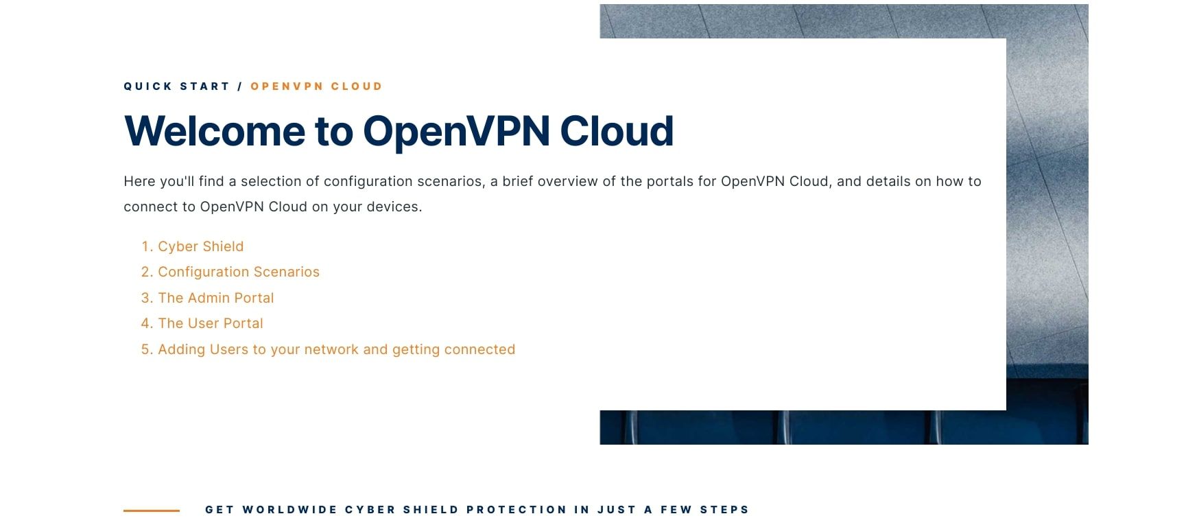 open vpn cloud webpage screenshot