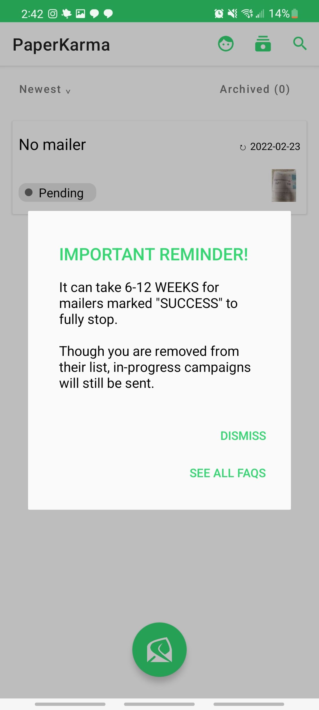 paperkarma app successfully stopping junk mail in six to twelve weeks after your request