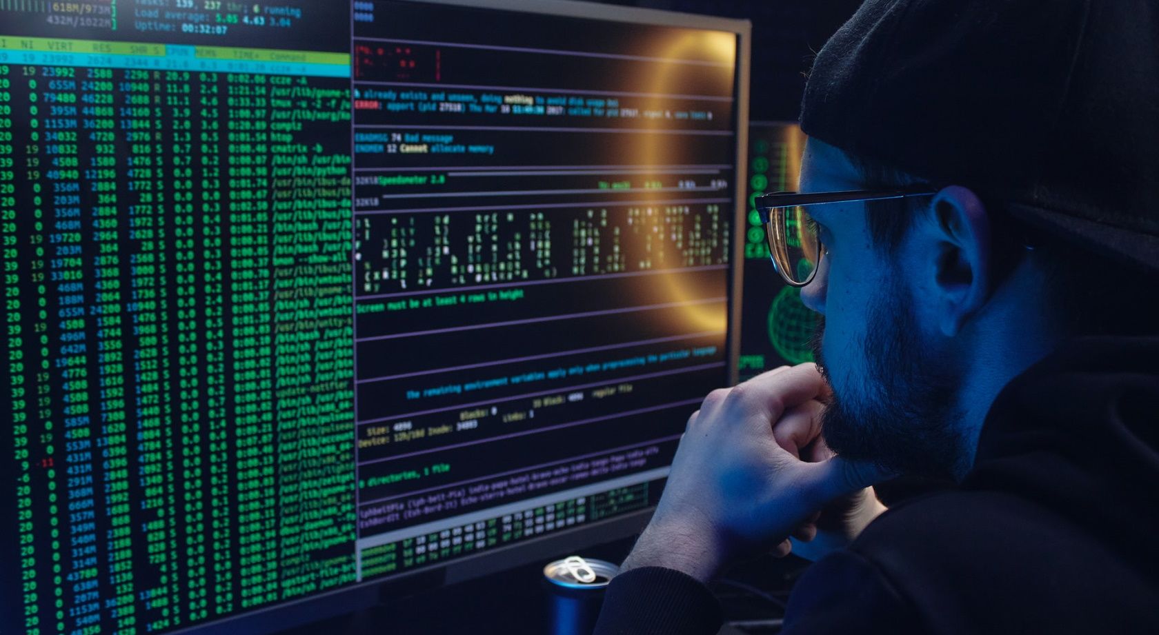 Hacker in front of a computer