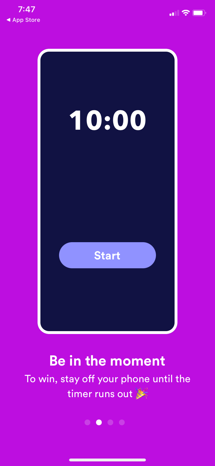 phoneless app timer screen