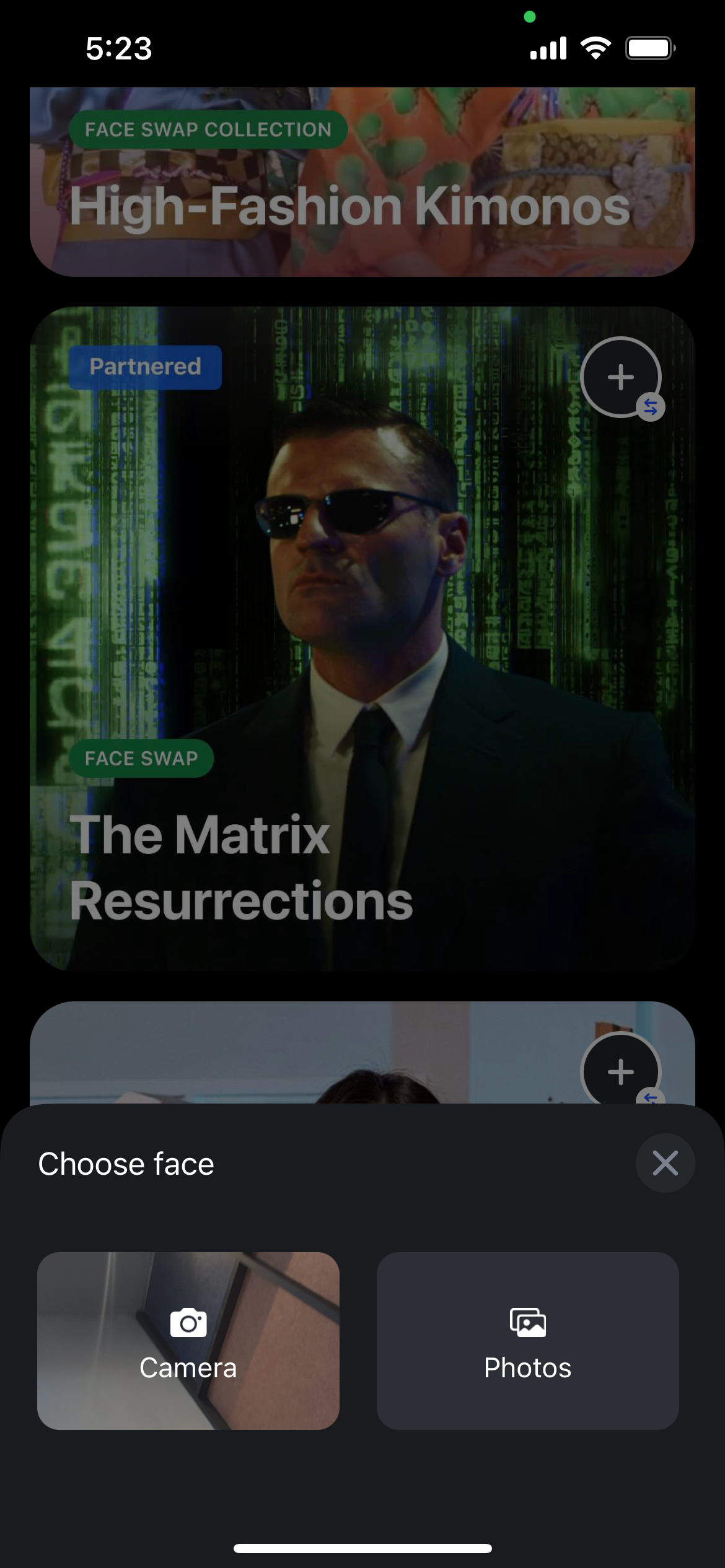 reface app matrix trailer