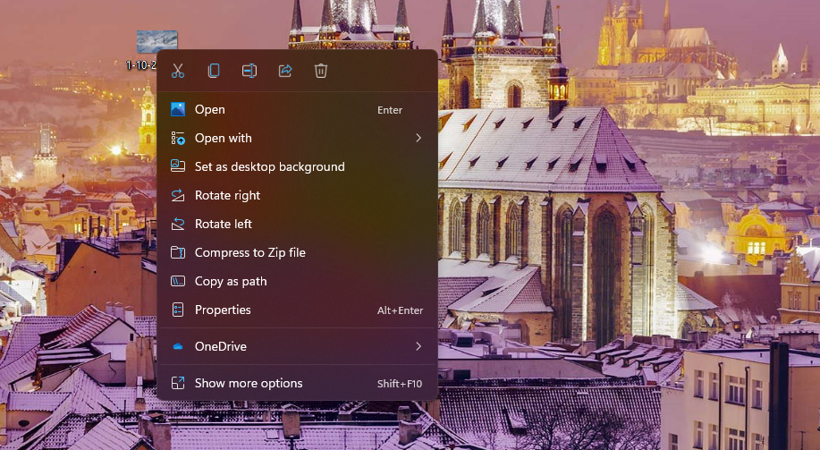 The Set as desktop background context menu option 
