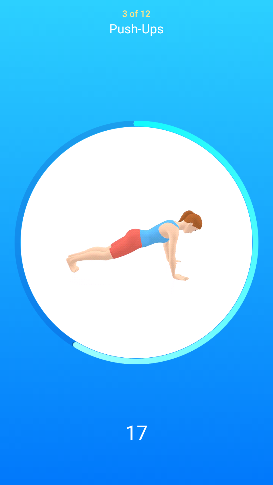 Workout timer in the Seven app