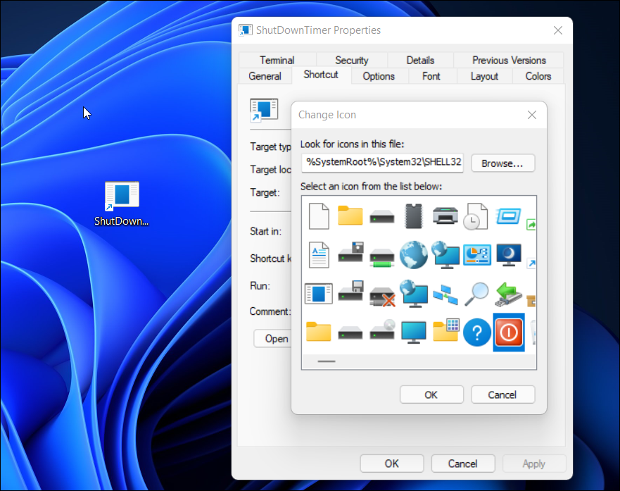 shutdowntimer desktop shortcut icon
