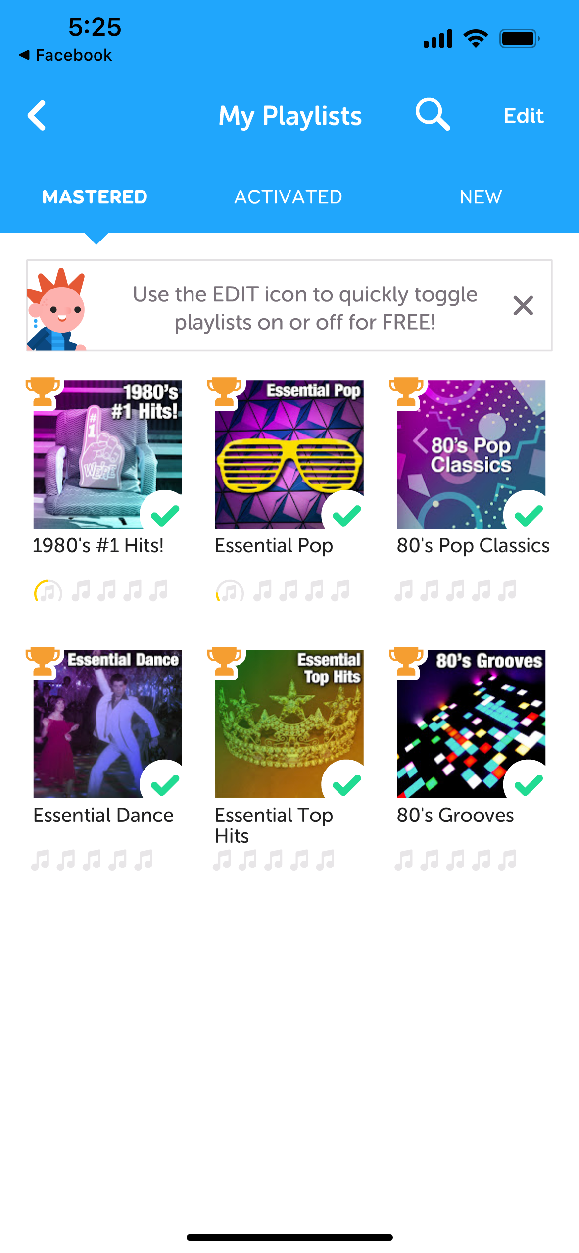 songpop app my playlists