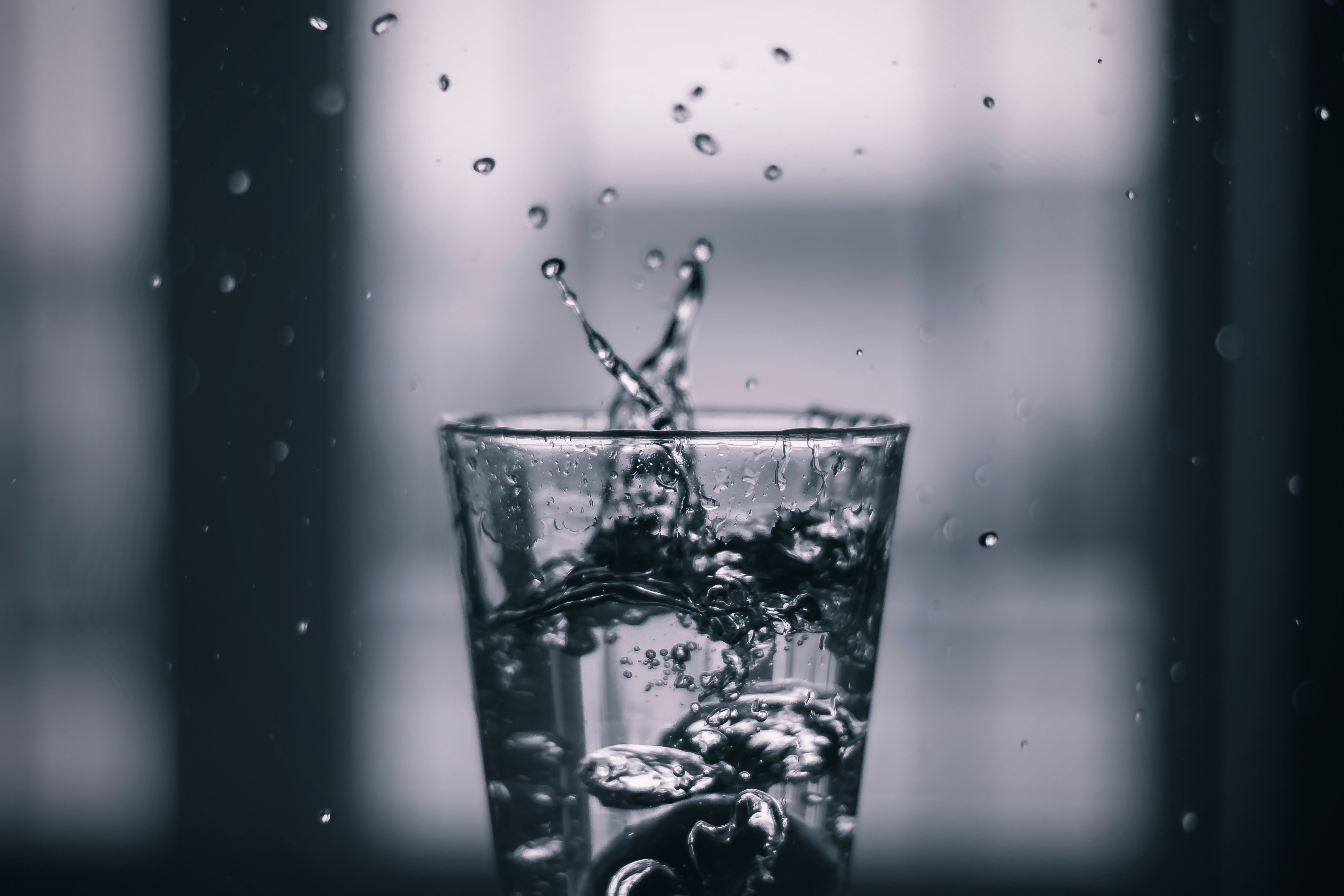 splashy glass of water