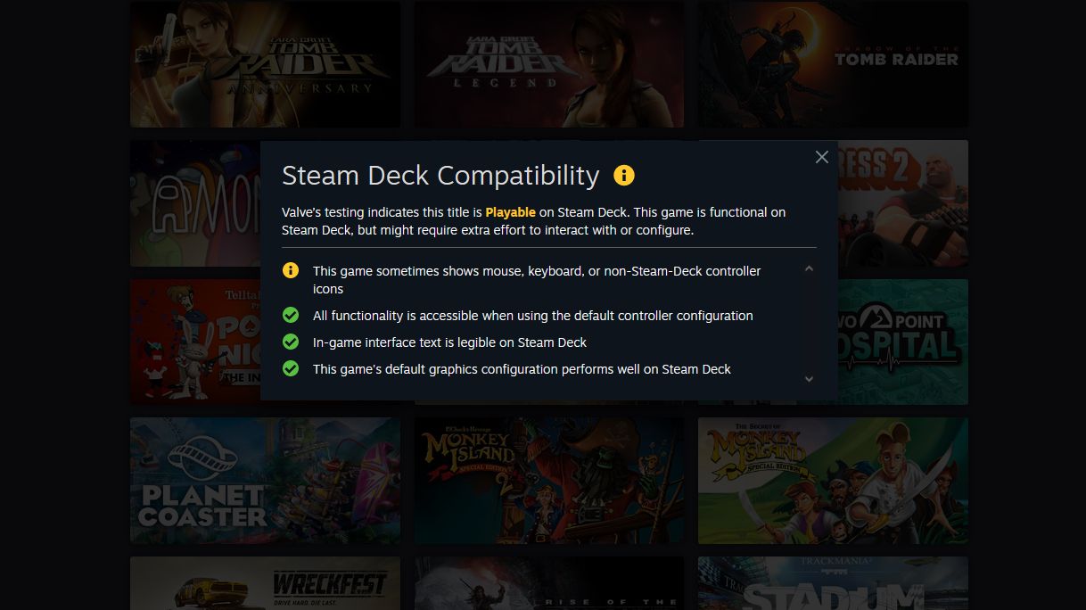 steam deck compatibility check playable