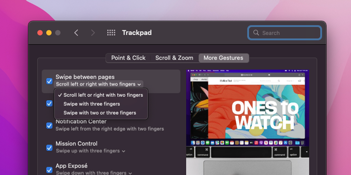 More Trackpad gestures on Mac