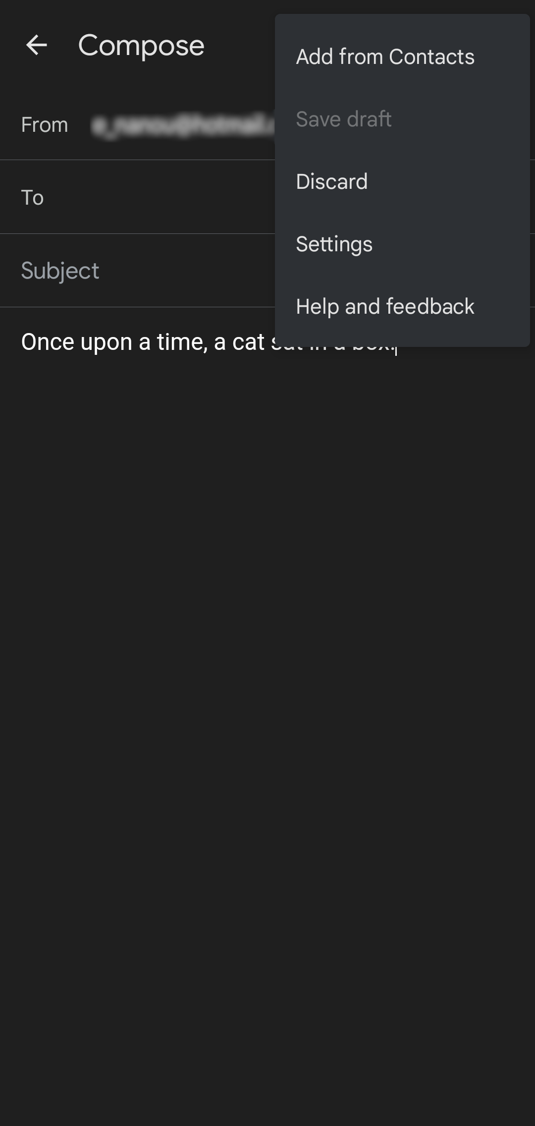 Three-Dot Menu on Gmail App