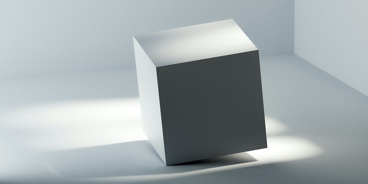 A white box with heavy shadow