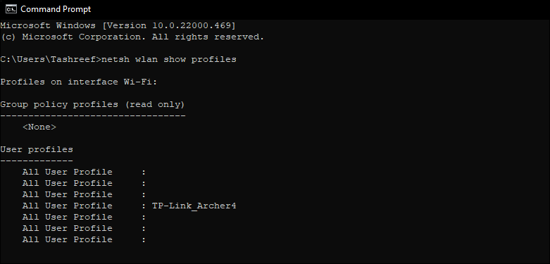 wifi network profile command prompt