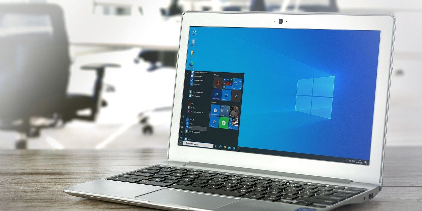 A Windows 10 laptop 
