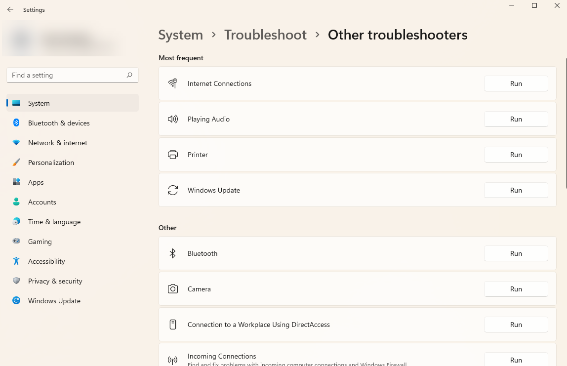 built in troubleshooter for windows update