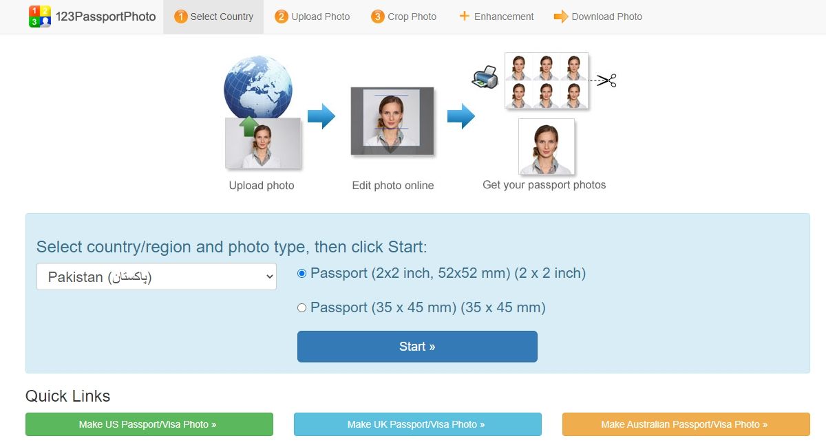 multiple passport size photo maker online