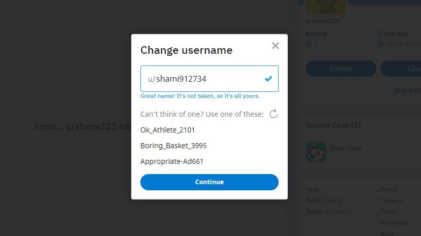 Changing Reddit username