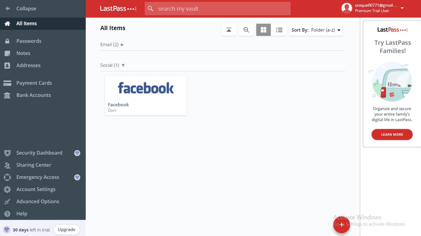 LastPass Extension Valut for Saving Passwords in Opera Browser