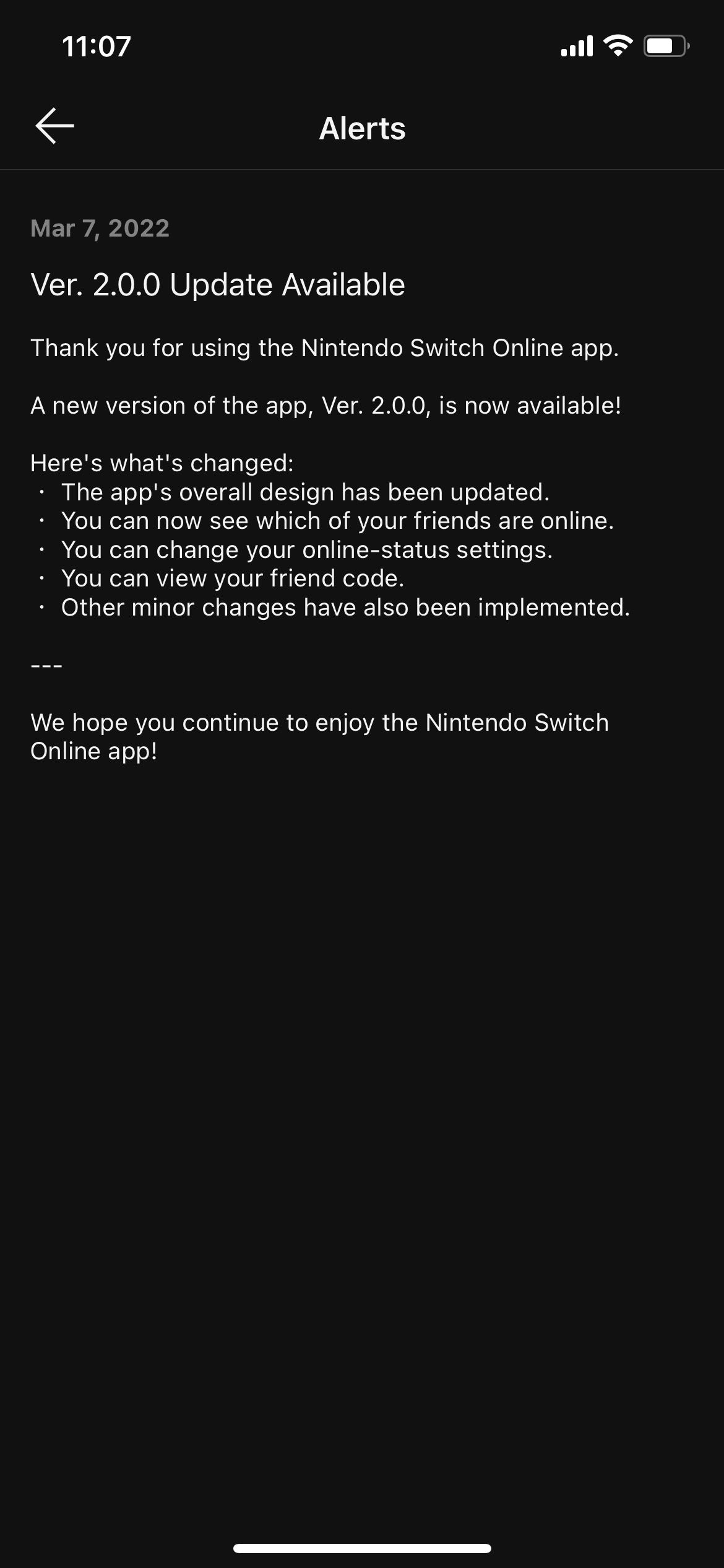 2.0 Software Update Nintendo Switch App