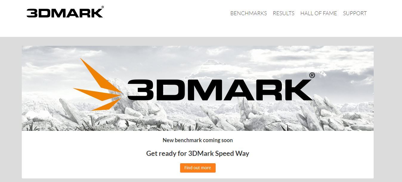 A Screenshot of 3DMark's Landing Page