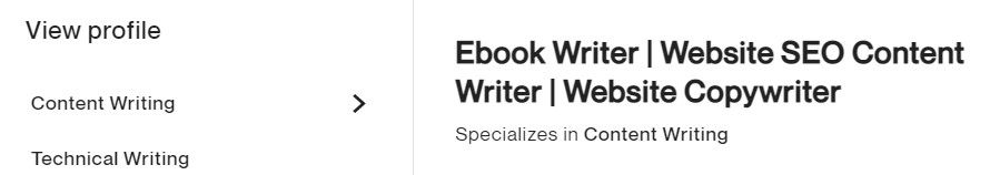 Title of an Upwork Profile