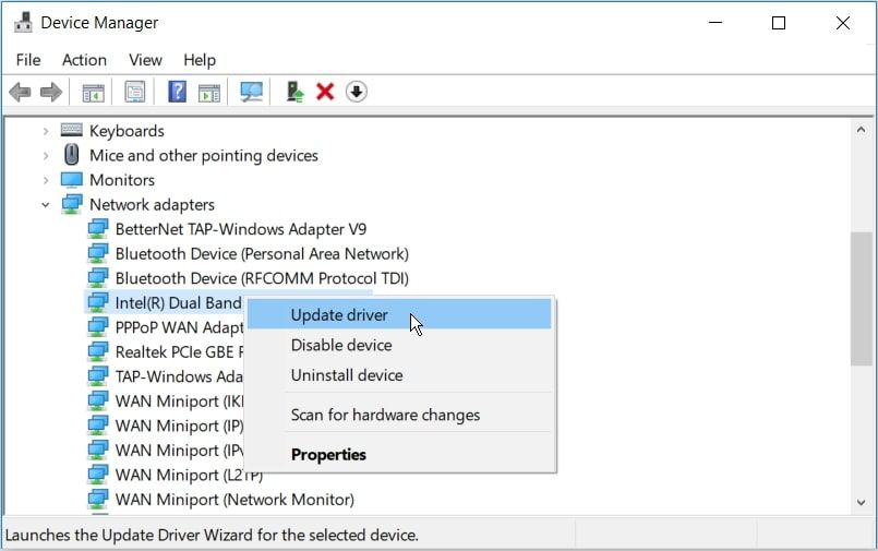 Updating Network Drivers on Windows
