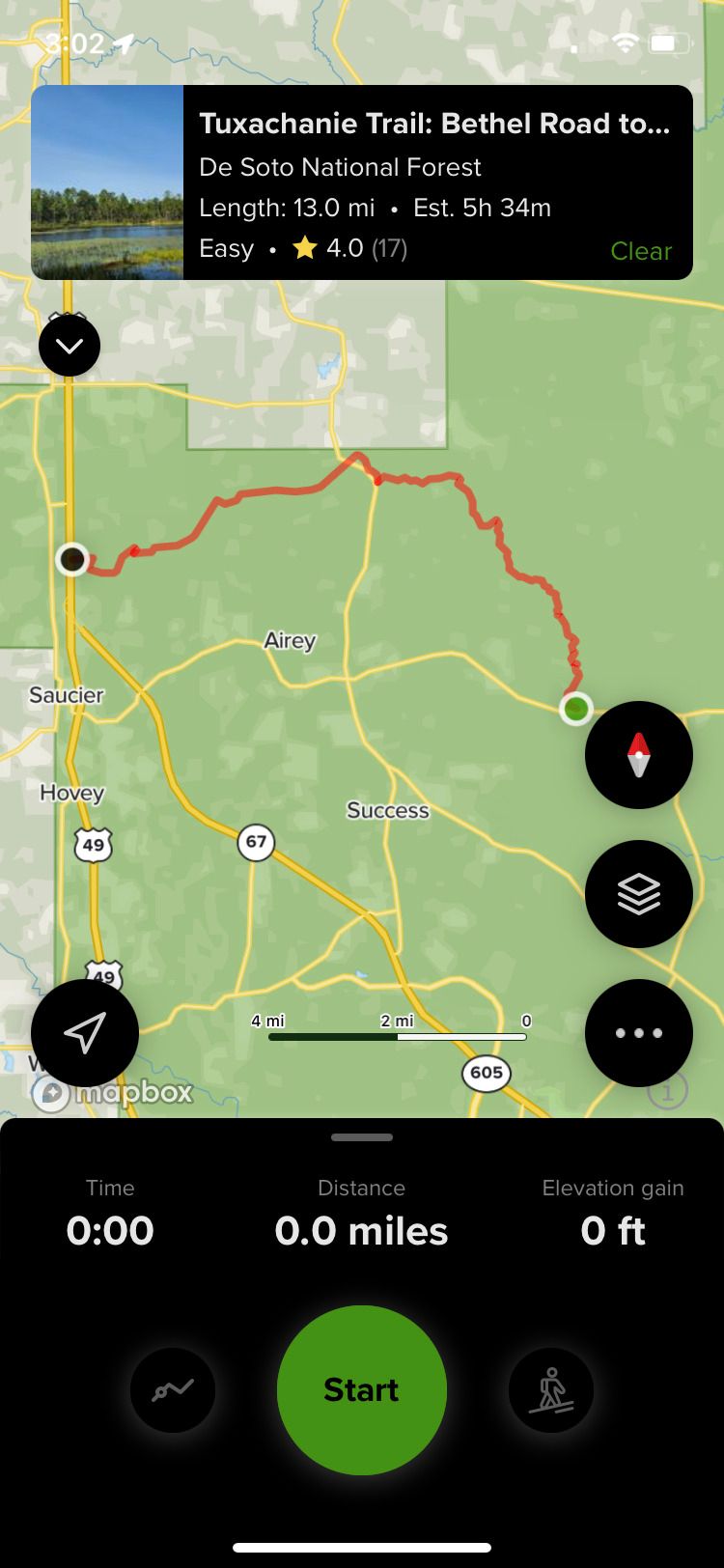 AllTrails app Trail screen